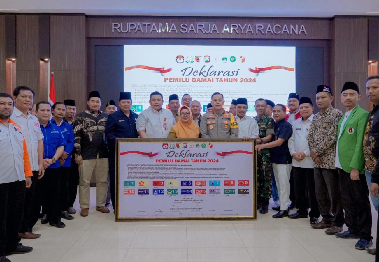 Jelang Tahun Politik, Forkopimda Gresik Bersama Partai Politik Deklarasikan Pemilu Damai 2024