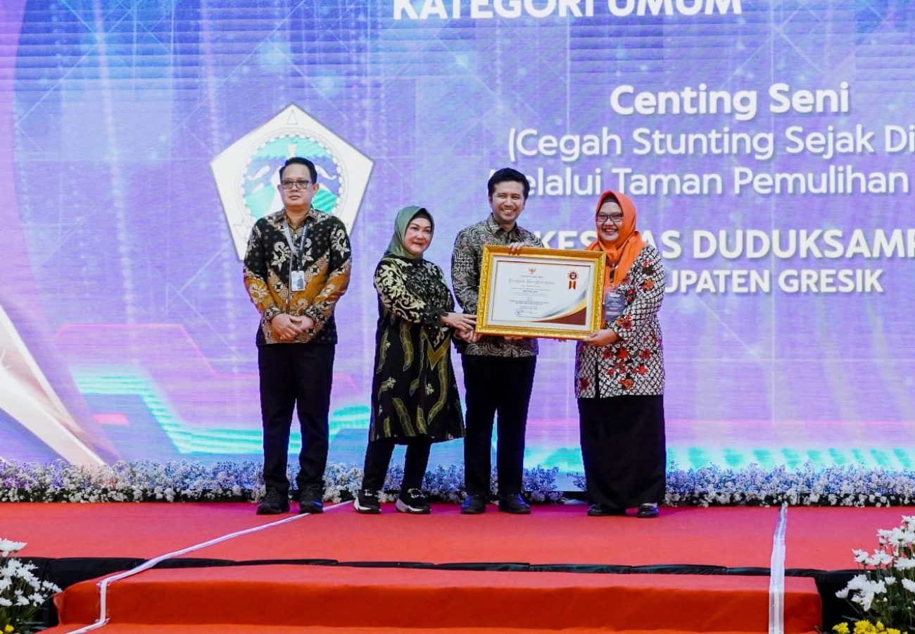 Centing Seni Inovasi Puskesmas Duduksampeyan Raih Penghargaan Top 30 Kovablik Provinsi Jatim