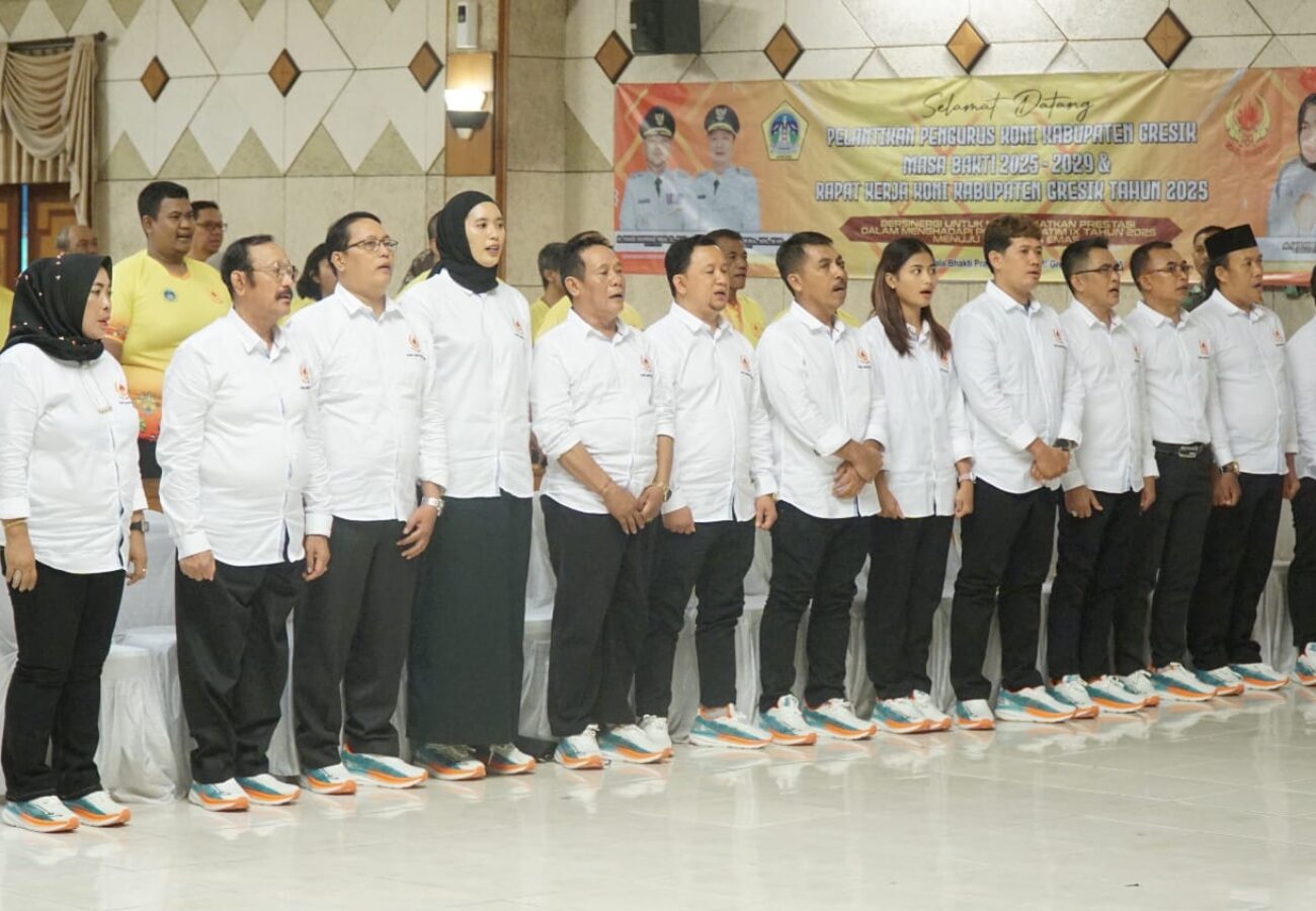 Pelantikan Pengurus KONI Kabupaten Gresik Masa Bakti 2025–2029, Sekda Achmad Washil Dorong Peningkatan Prestasi Olahraga