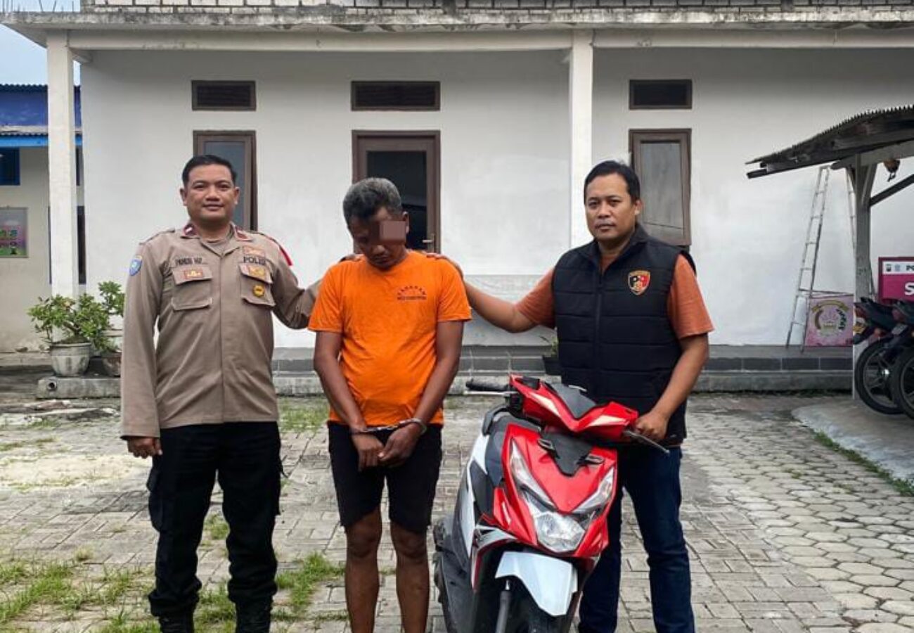 Polsek Duduksampeyan Ringkus Pria Curi Motor Tetangga Terekam CCTV